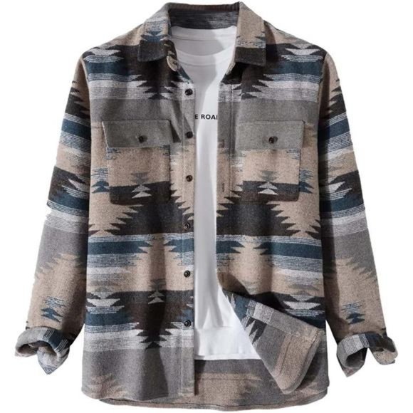 Other - Men's Woolen Bomber Jacket Lightweight Button Down Shirts Casual Coat NWT